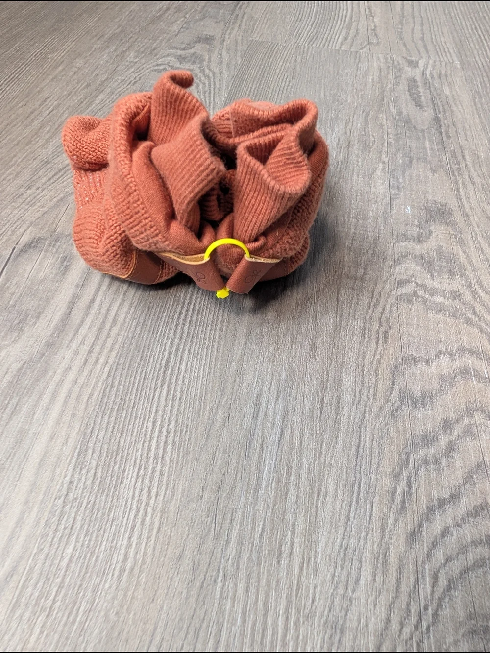 Goumi Kids Rust Terracotta Knit Baby‎ Booties Organic Cotton 12-18 Months